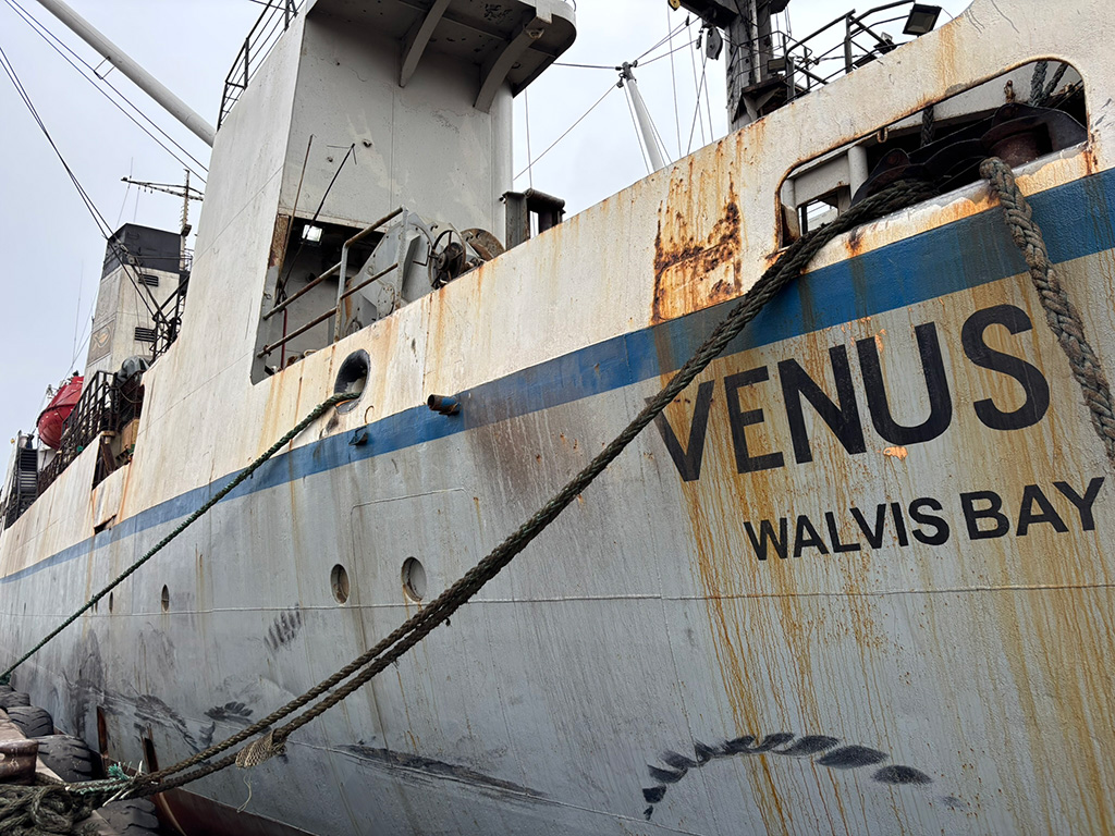 venus-1-vessel-on-auction-walvis-bay MVF Venus 1 Vessel on Auction by Solutions Strategists exterior of ship photos showing name